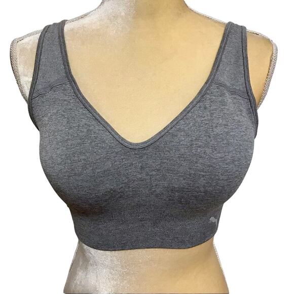 Puma NWOT Light Grey Seamless Sports Bra Women M - Picture 1 of 10